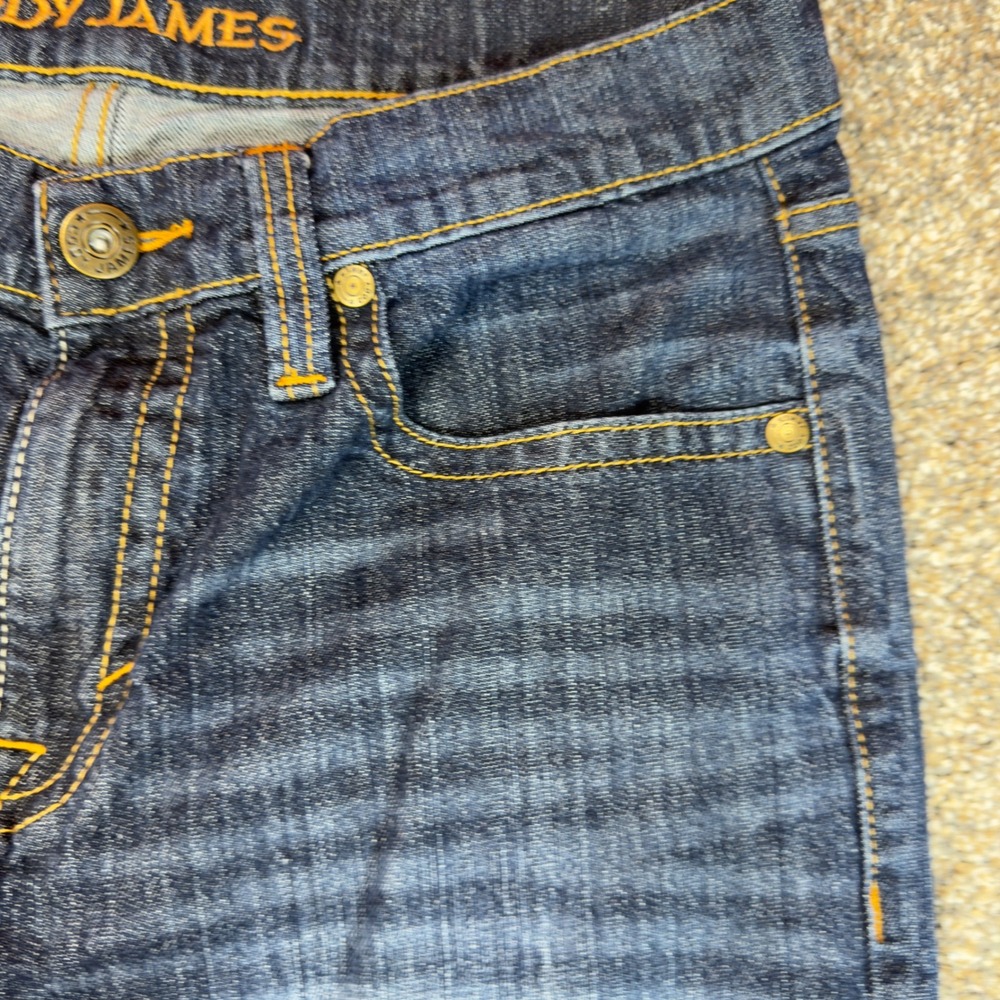 Cody James Mens Dark Wash Straight Leg Western Denim Jeans 32 Blue Stretch Ranch - Picture 9 of 12